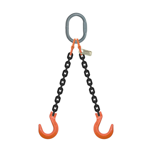 Grade 100 Two-Leg Chain Sling with Foundry Hooks
