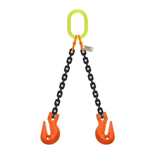 5/8" x 15 ft Type DOG 2-Leg Grade 100 Chain Sling - 39100 lbs WLL