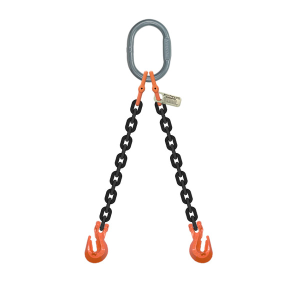 Grade 100 Two-Leg Chain Sling with Grab Hooks