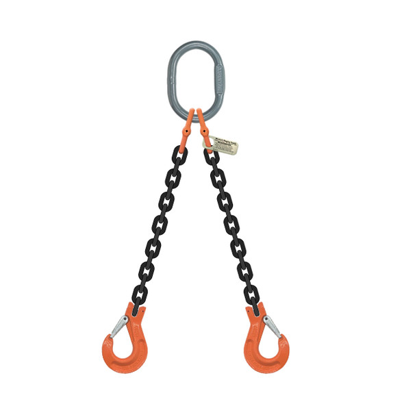 Grade 100 Two-Leg Chain Sling with Sling Hooks