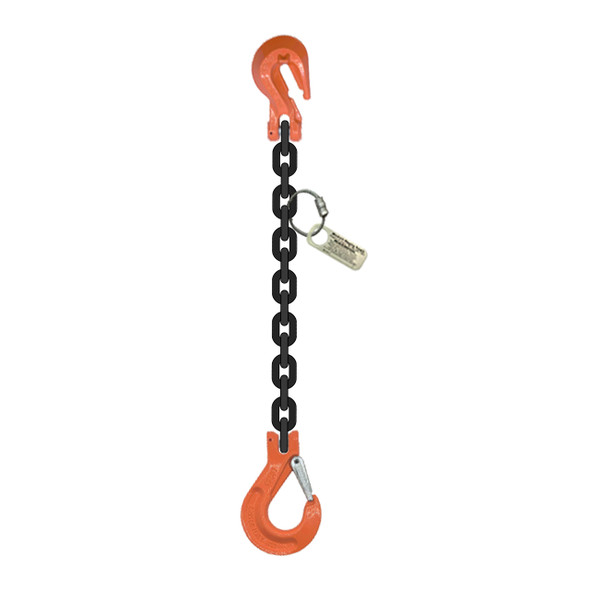Grade 100 Single-Leg Chain Sling with Grab & Sling Hook