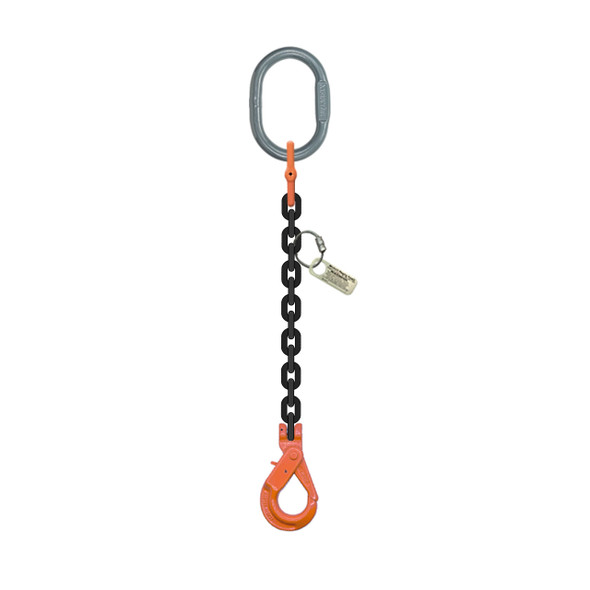 Grade 100 Single-Leg Chain Sling with Master & Self-Locking Hook
