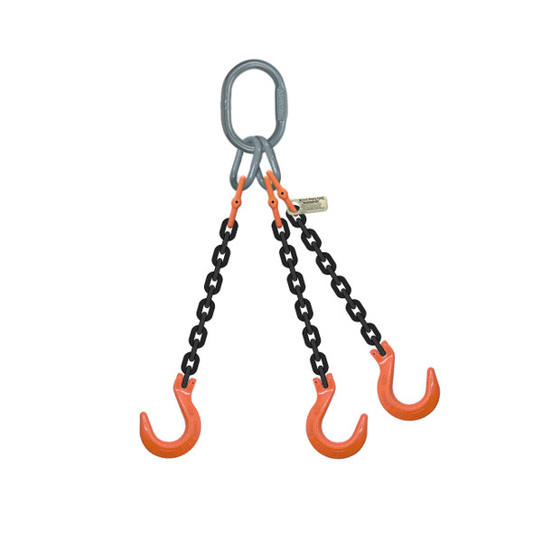 Grade 100 Triple-Leg Chain Sling with Foundry Hooks