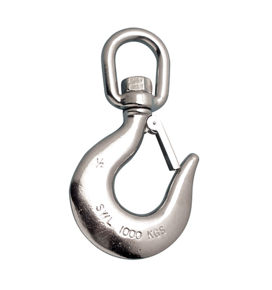 Suncor 5/16" 316 Stainless Steel Swivel Hook w/ Latch - 1430 lbs WLL