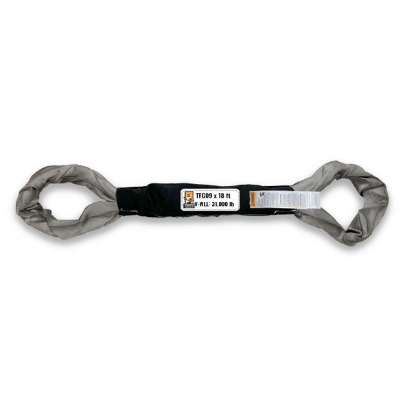 Tuffy Grey 18 ft Eye & Eye Flexi-Grip Round Sling - 31000 lbs WLL