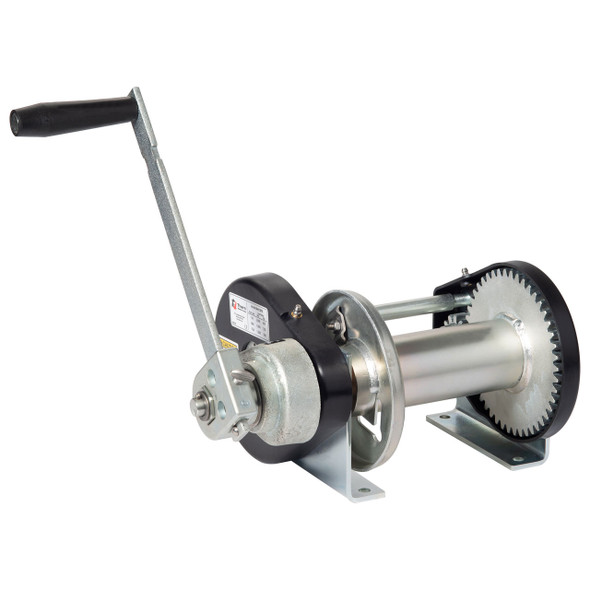 Thern M4412PB Spur Gear Hand Winch w/ Brake - 2000 lbs Lifting Capacity
