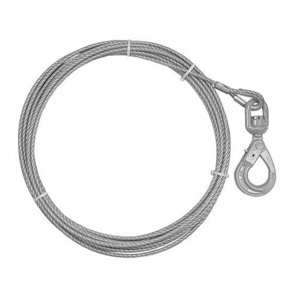 5/8" Super Swaged Galvanized Winch Line w/ Self-Locking Swivel Hook - 54000 lbs Breaking Strength