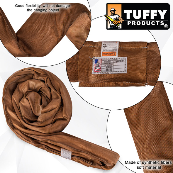 Tuffy Brown 30 ft Endless Flexi-Grip Round Sling - 53000 lbs WLL Tuffy Brown 30 ft Endless Flexi-Grip Round Sling - 53000 lbs WLL