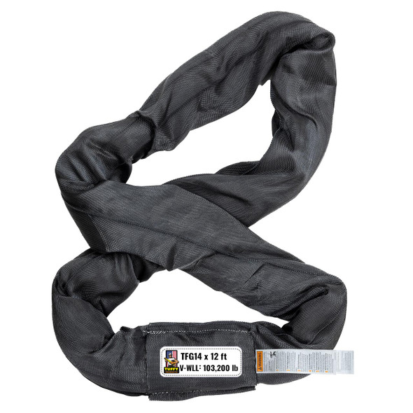 Tuffy Black 12 ft Endless Flexi-Grip Round Sling - 103200 lbs WLL