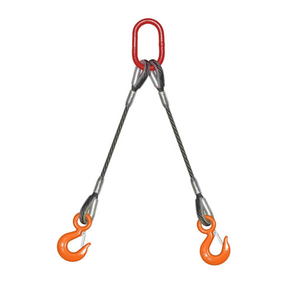 1/4" x 3 ft BLP-200 2-Leg Wire Rope Bridle Sling - 2200 lbs WLL