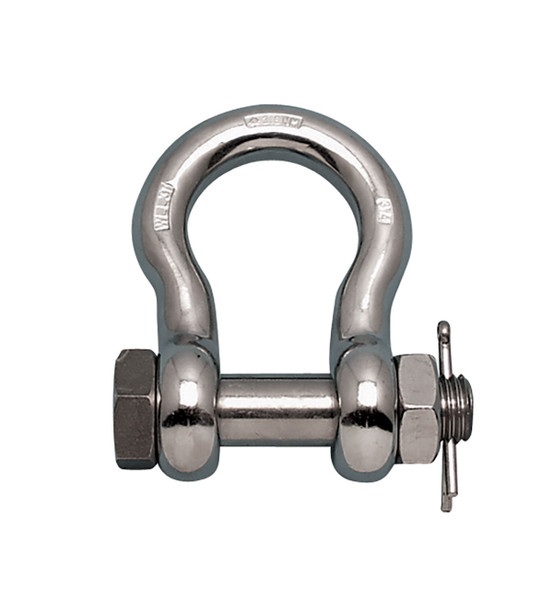 Suncor 1-1/4" Stainless Steel Bolt Type Anchor Shackle - 7 Ton WLL