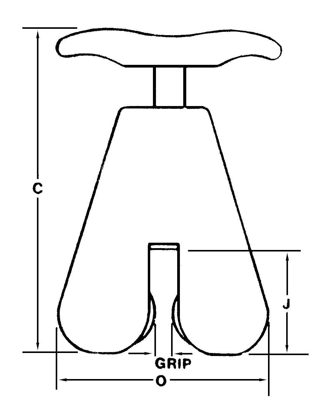 Campbell Duplex Hand Grip Clamp Dimensions