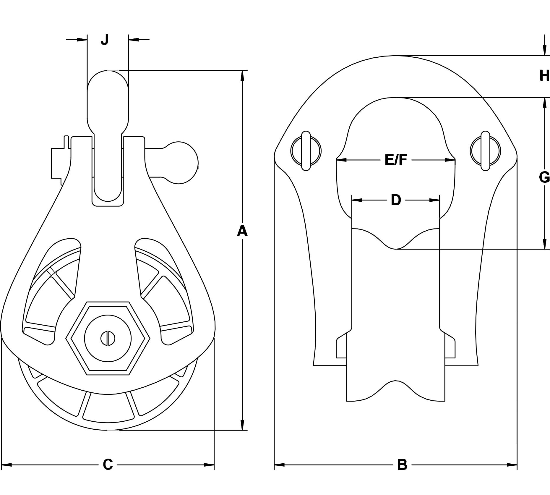 Skookum TM-10 Wide Throat Block Drawing