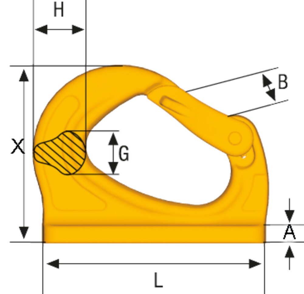 Gunnebo UKN 8 Ton Weld-on Bucket Hook - #Z6515390