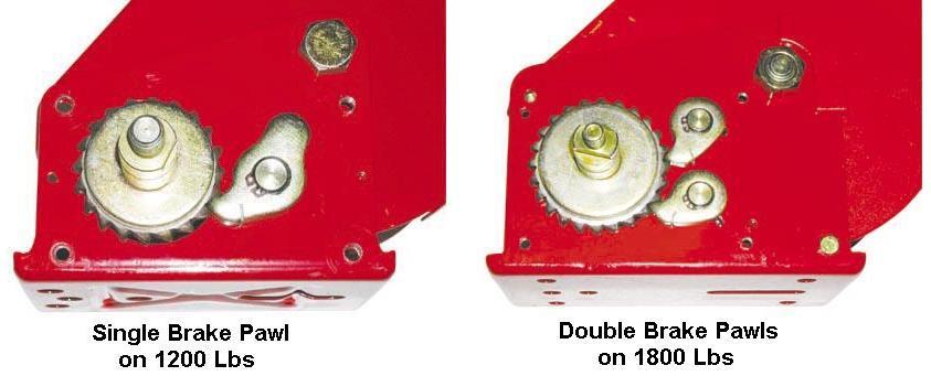 Single vs Double Brake Pawl Comparison on HIT H-100 Series Winches