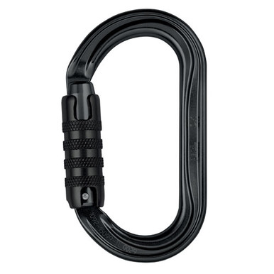 Petzl OK Black Aluminum Carabiner - Triple-Locking - #M33A TLN