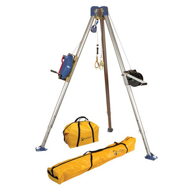 FallTech 11ft Confined Space Tripod Kit w/ 3-Way SRL & Winch - #7504