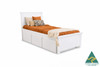 Quokka single bed white finish, made in Ballarat Australia, 5 year structural warranty