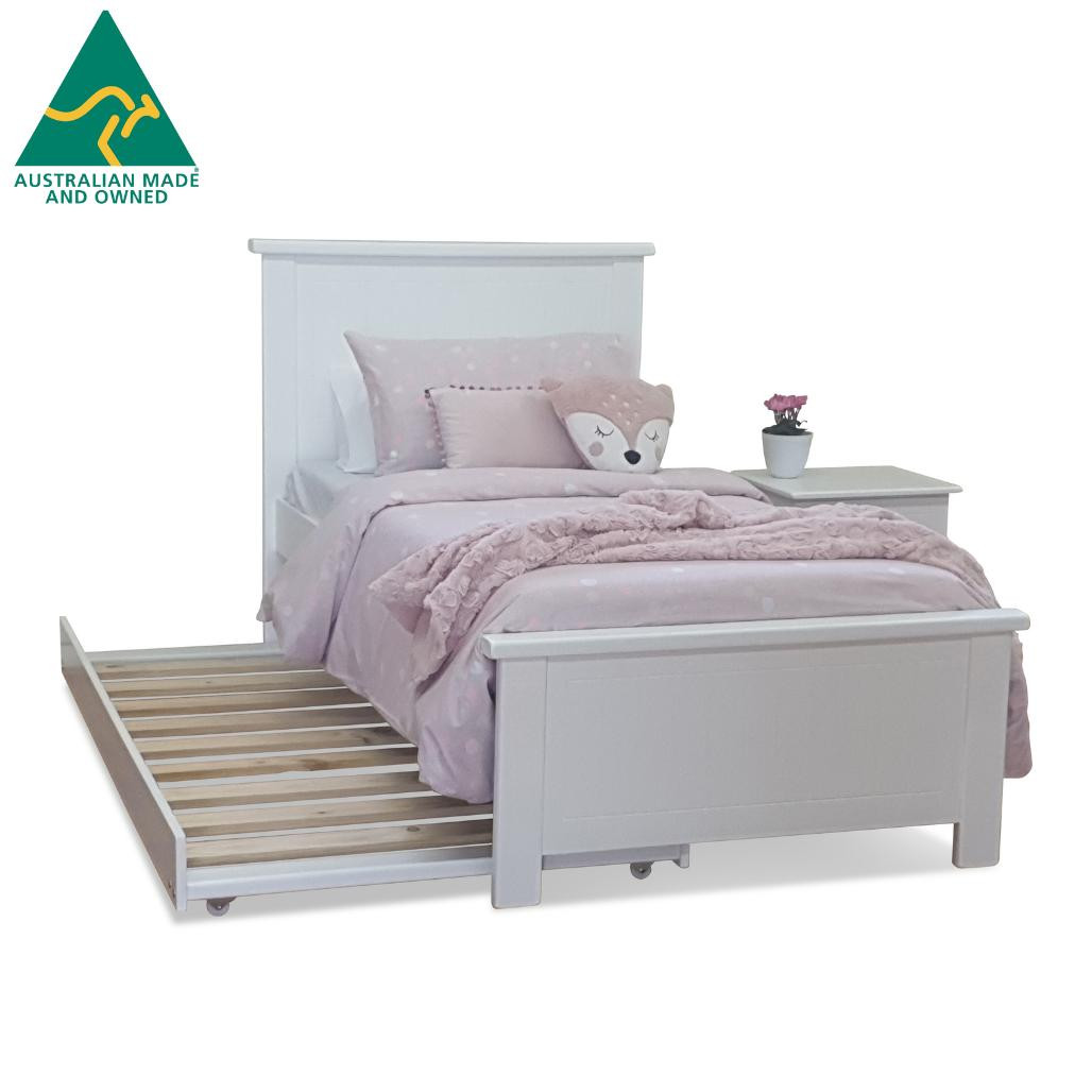 WHITE RABBIT Single Bed with Single Trundle Australian Furniture