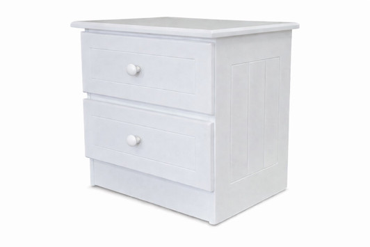 White Rabbit 2 Drawer Bedside White – Made in Ballarat Victoria Australia – 5 Year Structural Warranty