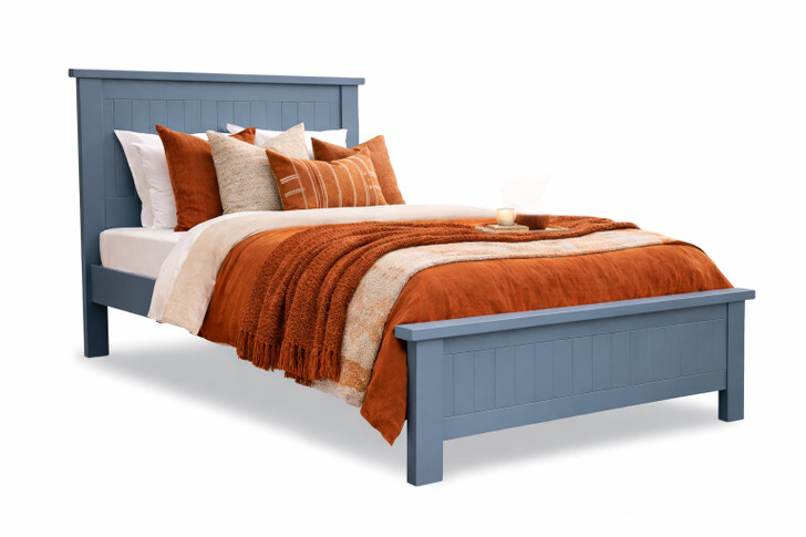 White Rabbit King Single Bed in Guild Grey, Australian made timber bed frame built in Ballarat featuring classic panel design, 5 year warranty