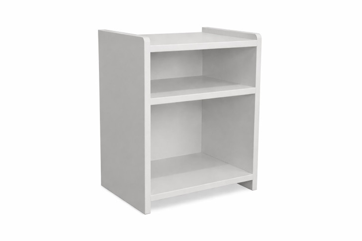 Pale grey bedside table, proudly Australian made in Ballarat, offering a soft contemporary look with a 5-year structural warranty.