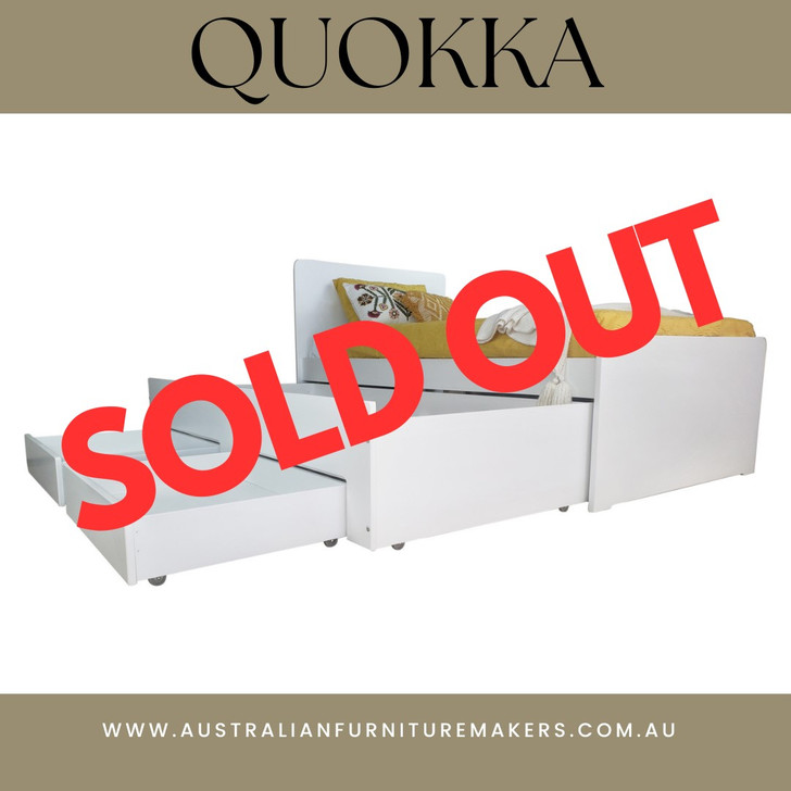 QUOKKA King Single Bed & Trundle with 2 drawers