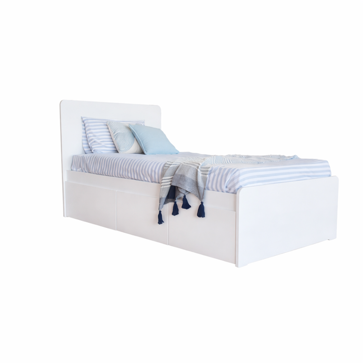 QUOKKA High King Single Bed with 3 Large Storage Drawers