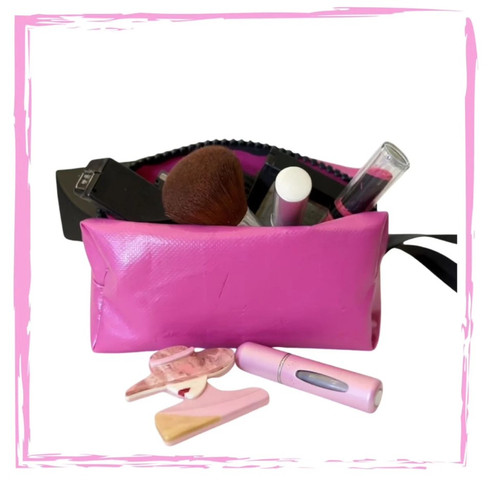 Makeup Case - Small - PVC - STANDARD COLOURS - NO EMBROIDERY (14cm L x 9cm H x 8cm  W)