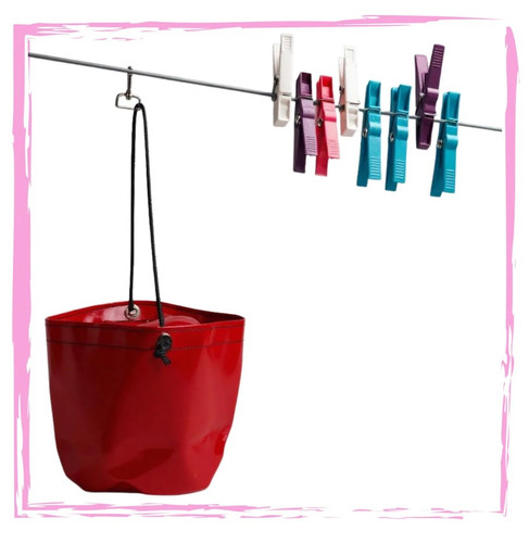 Peg Bag  with cord handle and bull dog clip - STANDARD COLOURS - NO EMBROIDERY (25cm L  x  25cm W)