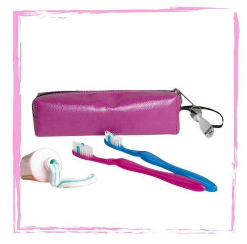 Toothbrush case -  PVC - STANDARD COLOURS - NO EMBROIDERY (25cm L x 8cm H x 4cm W)