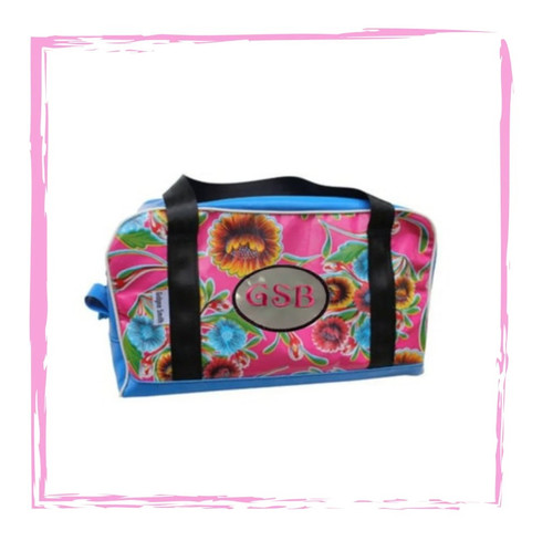 Overnight Bag - CUSTOM - MONOGRAM - OILCLOTH - PLAIN TOP - STANDARD COLOURS (60cm L X 29cm W X 29cm H)
