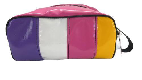 CRAZY BATHROOM BAGS -  PVC FABRIC  - ONE OFF PATTERNS - NO EMBRODIERY (28cm L x  15cm H x 16cm W)