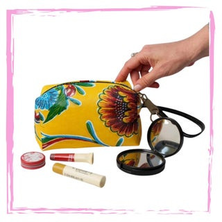 Makeup Case - Small - OILCLOTH (14cm L x 9cm H x 8cm W)