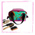 Brush Bag with Handles - CUSTOM - OILCLOTH - EMBRODERY (21cm L X 18cm W X 14cm H)