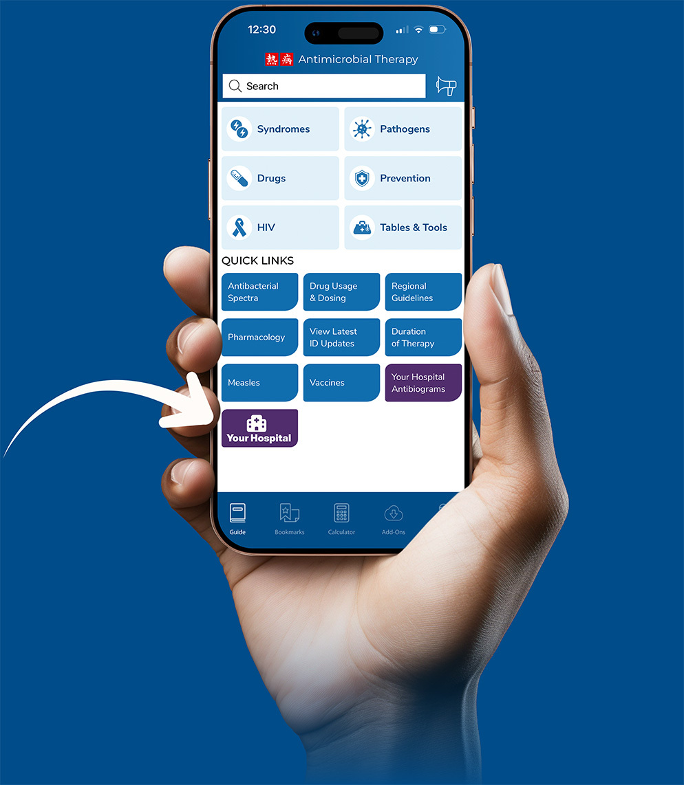 Sanford Guide app home screen with Your Hospital link