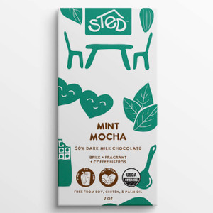 Mint Mocha Dark Milk Chocolate Bar - 2oz