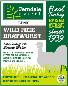 Wild Rice Turkey Bratwurst - Ferndale - avg 0.75lb