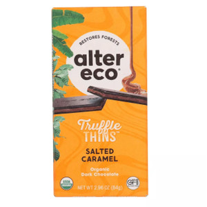 Organic Truffle Thins Salted Caramel Dark Chocolate Bar - 2.96 oz Organic Truffle Thins Salted Caramel Dark Chocolate Bar - 2.96 oz