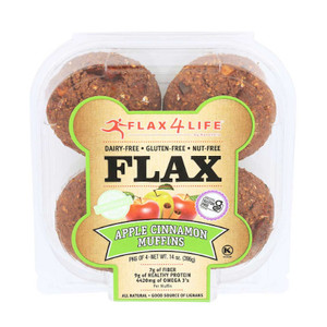 Apple Cinnamon Flax Muffins 4pk - 14oz Apple Cinnamon Flax Muffins 4pk - 14oz