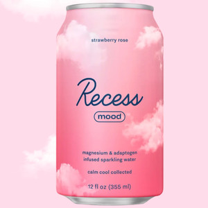 Strawberry Rose Sparkling Water Infused with Magnesium & Adaptogens - 12oz