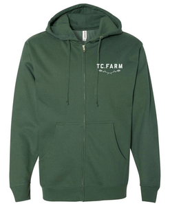 TC Farm Zip Up Sweatshirt in Alpine Green TC Farm Zip Up Sweatshirt in Alpine Green