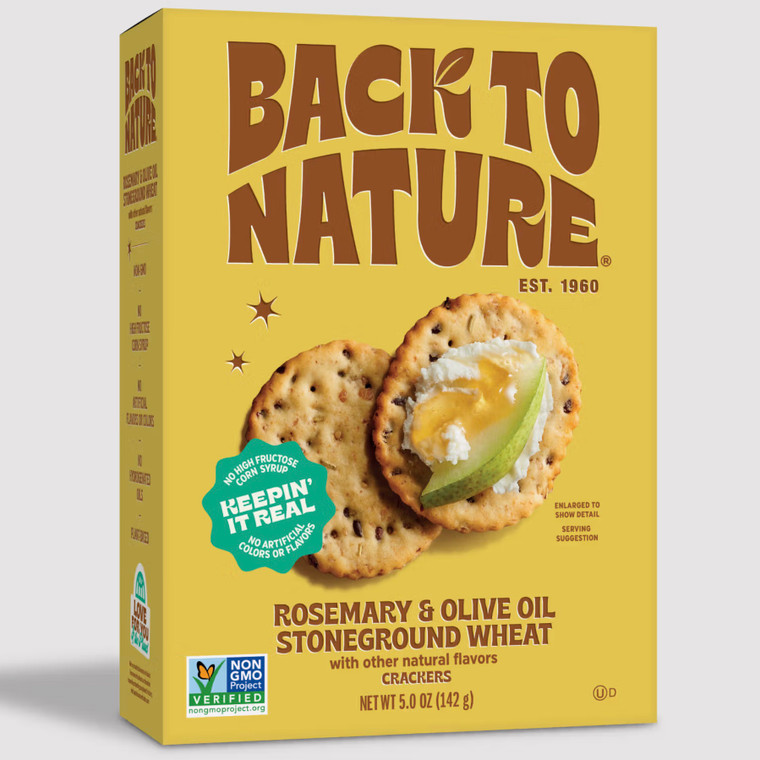 Rosemary & Olive Oil Stoneground Wheat Crackers - 5oz
