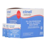 Clinell Alcohol 2% Chlorhexidine Skin Wipes x 200