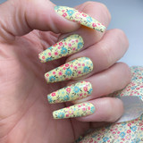 Lecente Floral Blanket Foil Nail Design