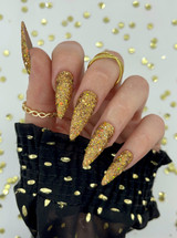 Lecenté Brass Holographic Glitter Nail Swatch