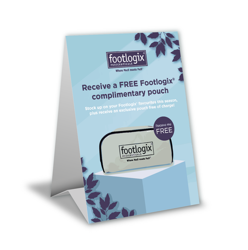 Footlogix White Pouch Promo Tent Card