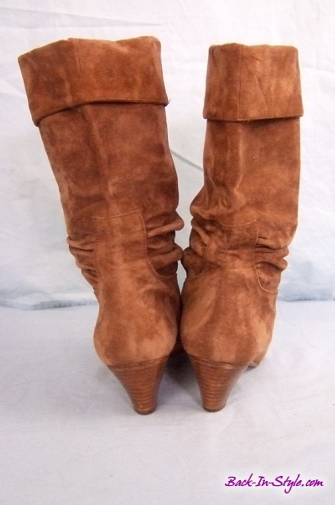 suede slouch booties