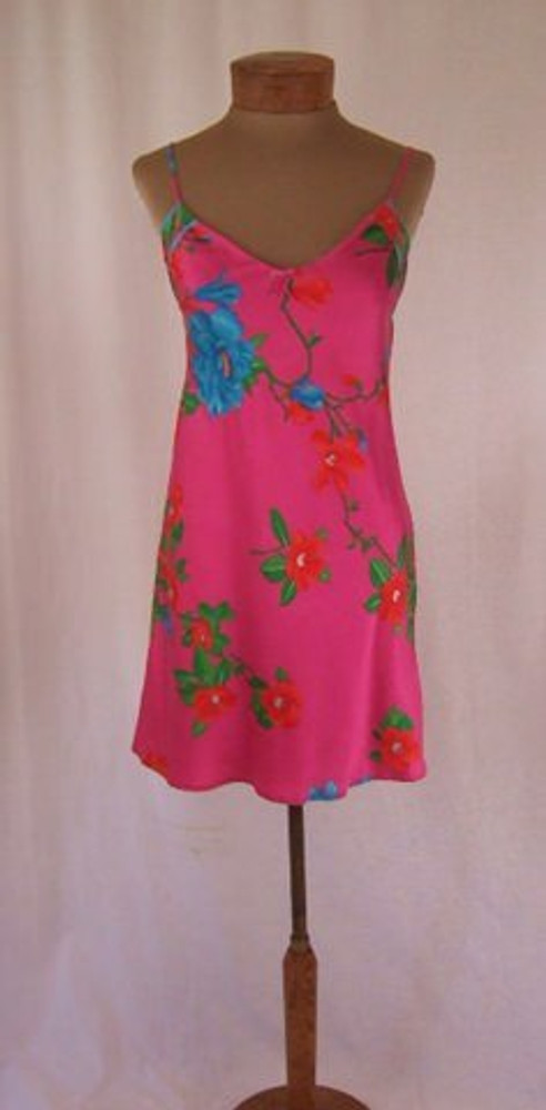 bright pink slip dress