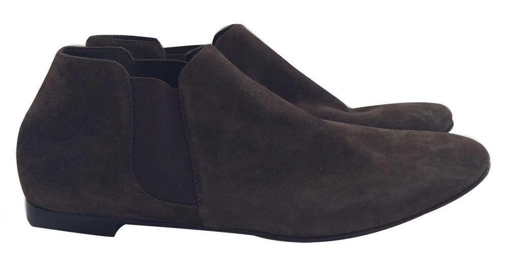 black suede booties flat